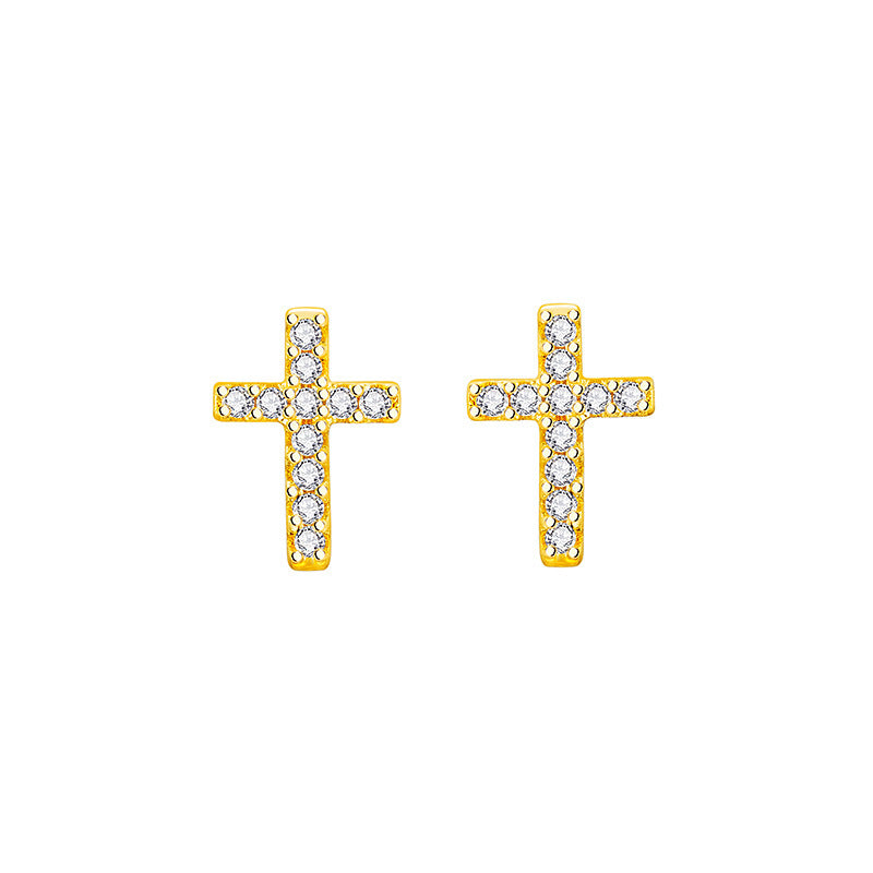 2024 New Fashion Stainless Steel Cross Earrings Product Temperament All Match Birthday Anniversary Earrings Small Gift